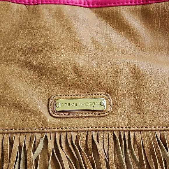 Steve Madden Pink and‎ Tan Shoulder Bag with Fringe - Picture 5 of 16
